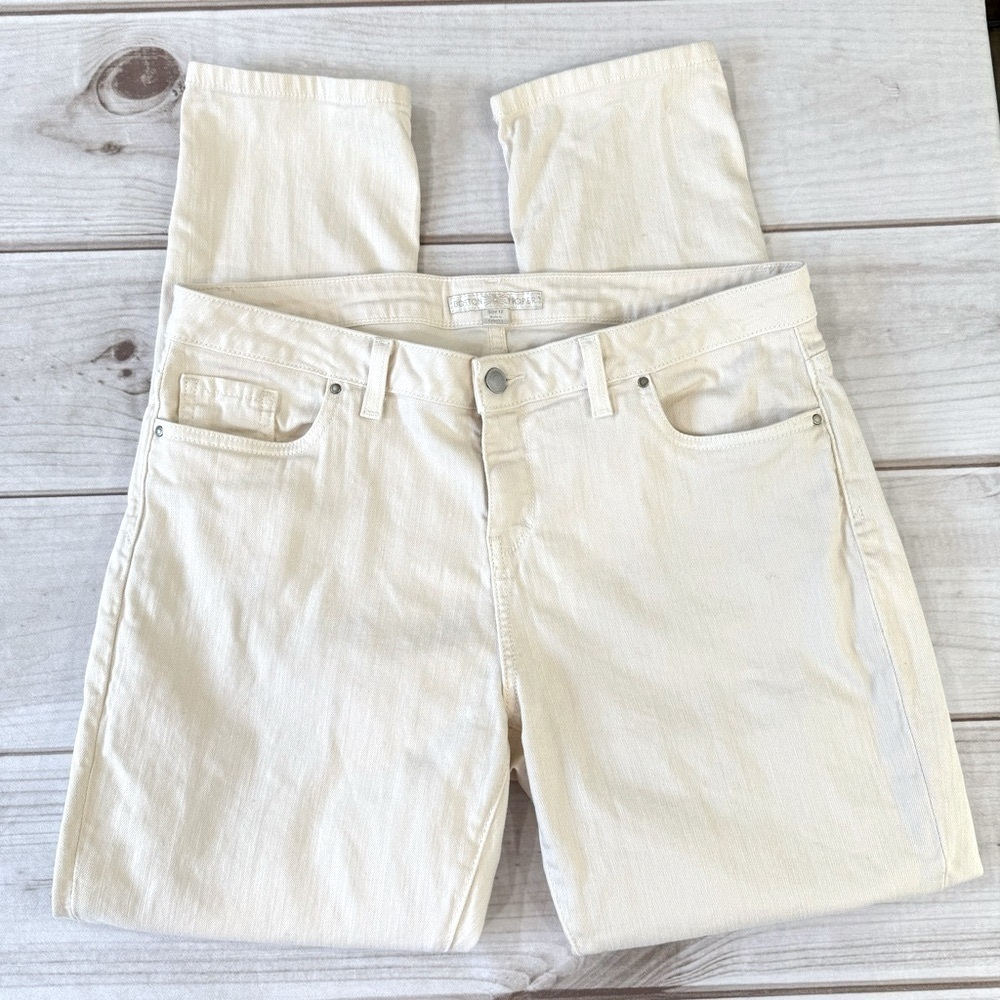 Boston Proper Newport Cream Colored 5 Pocket Slim Leg Jeans Size 12